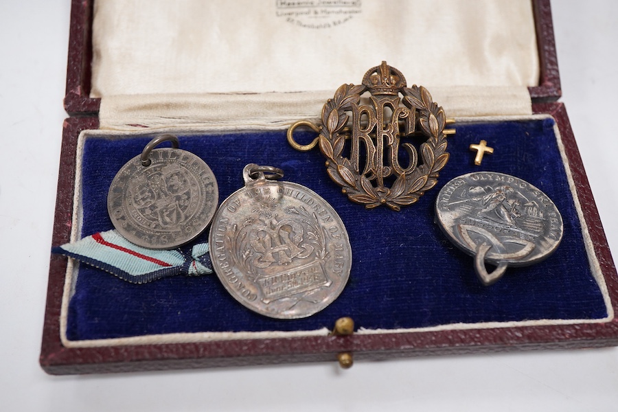 A group of silver etc. medals